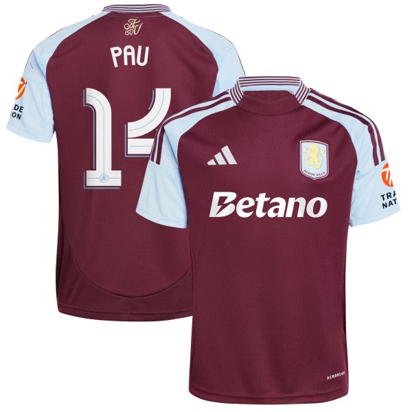 AVFC aston villa adidas home shirt 2024-25 with pau 14 cup printing Collection | Official Aston Villa Kits and Apparel