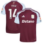 AVFC aston villa adidas home shirt 2024-25 with pau 14 printing Collection | Official Aston Villa Kits and Apparel