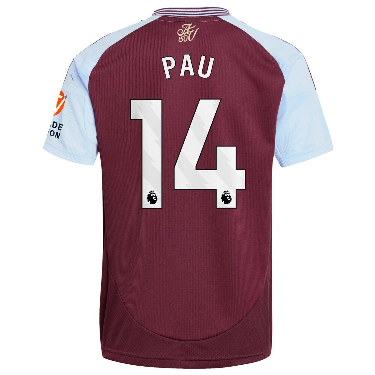 AVFC aston villa adidas home shirt 2024-25 with pau 14 printing Collection | Official Aston Villa Kits and Apparel