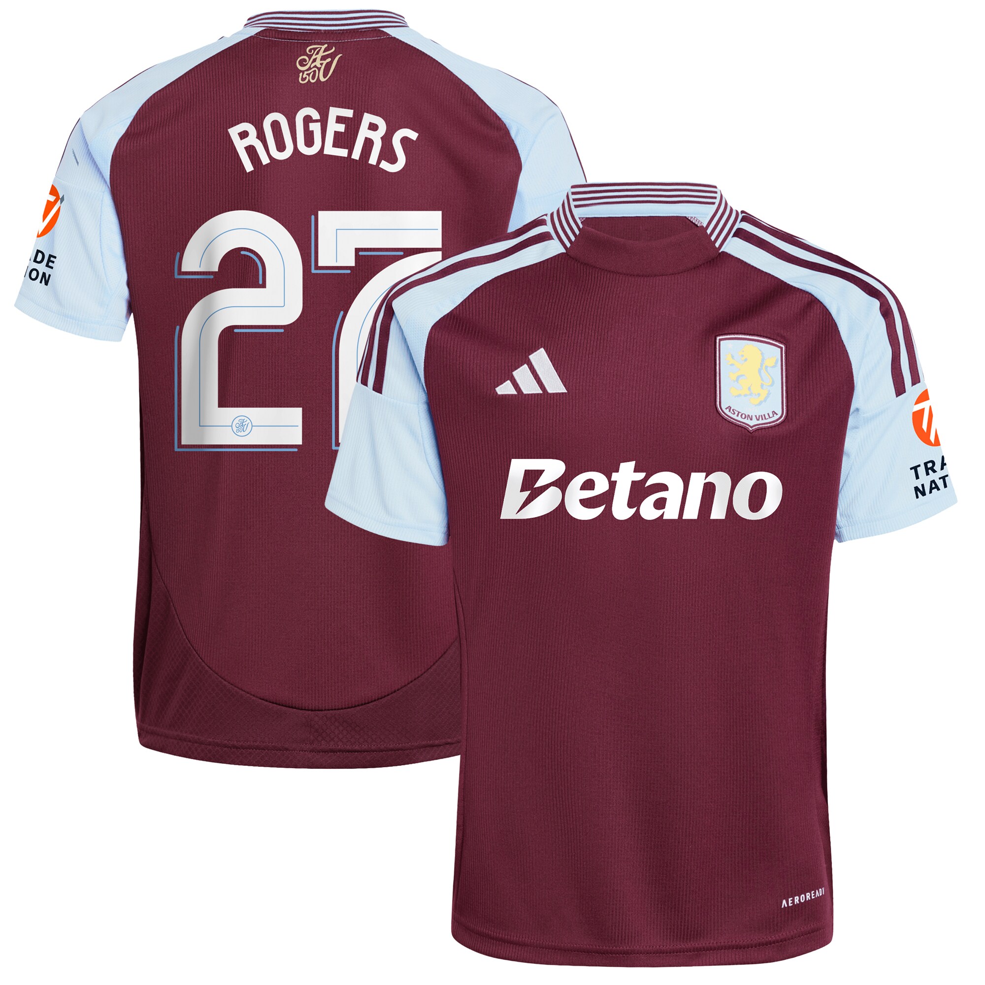 AVFC aston villa adidas home shirt 2024-25 with rogers 27 cup printing Collection | Official Aston Villa Kits and Apparel