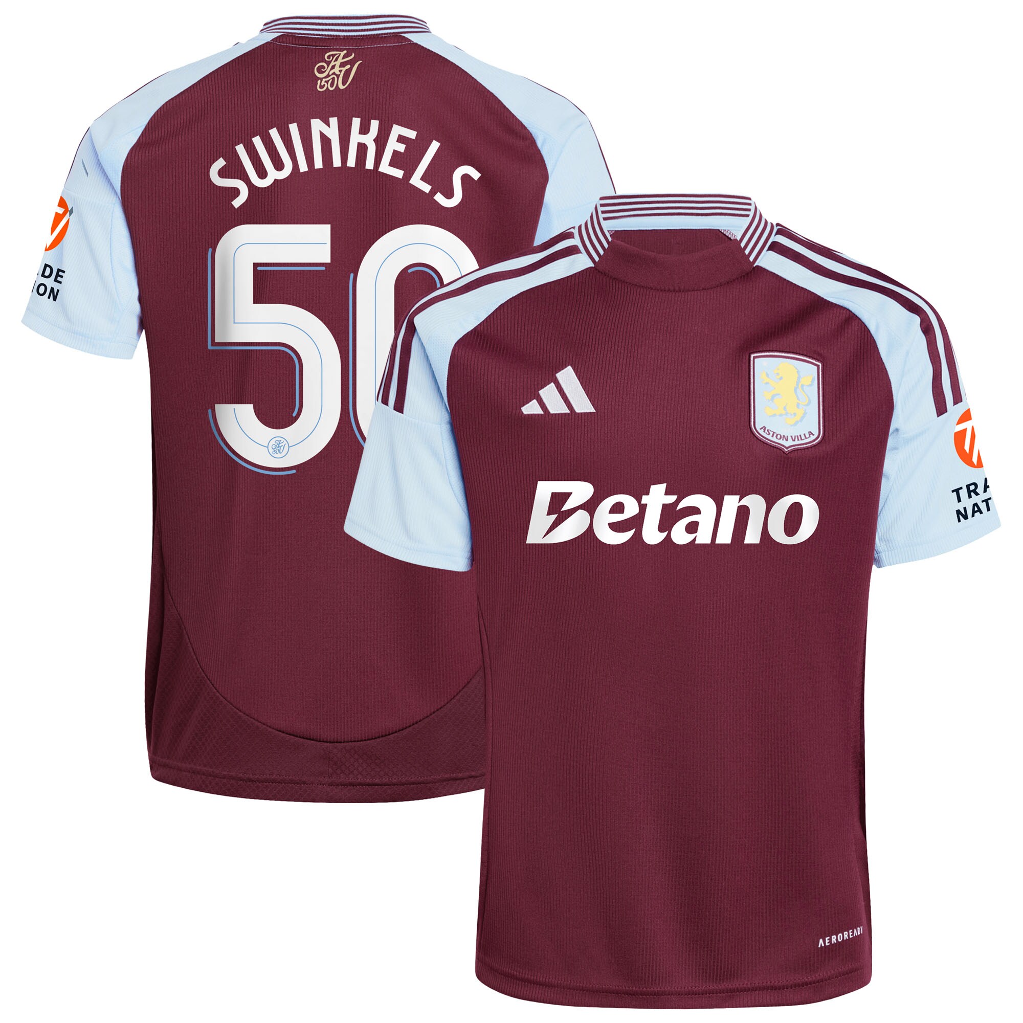 AVFC aston villa adidas home shirt 2024-25 with swinkels 50 cup printing Collection | Official Aston Villa Kits and Apparel