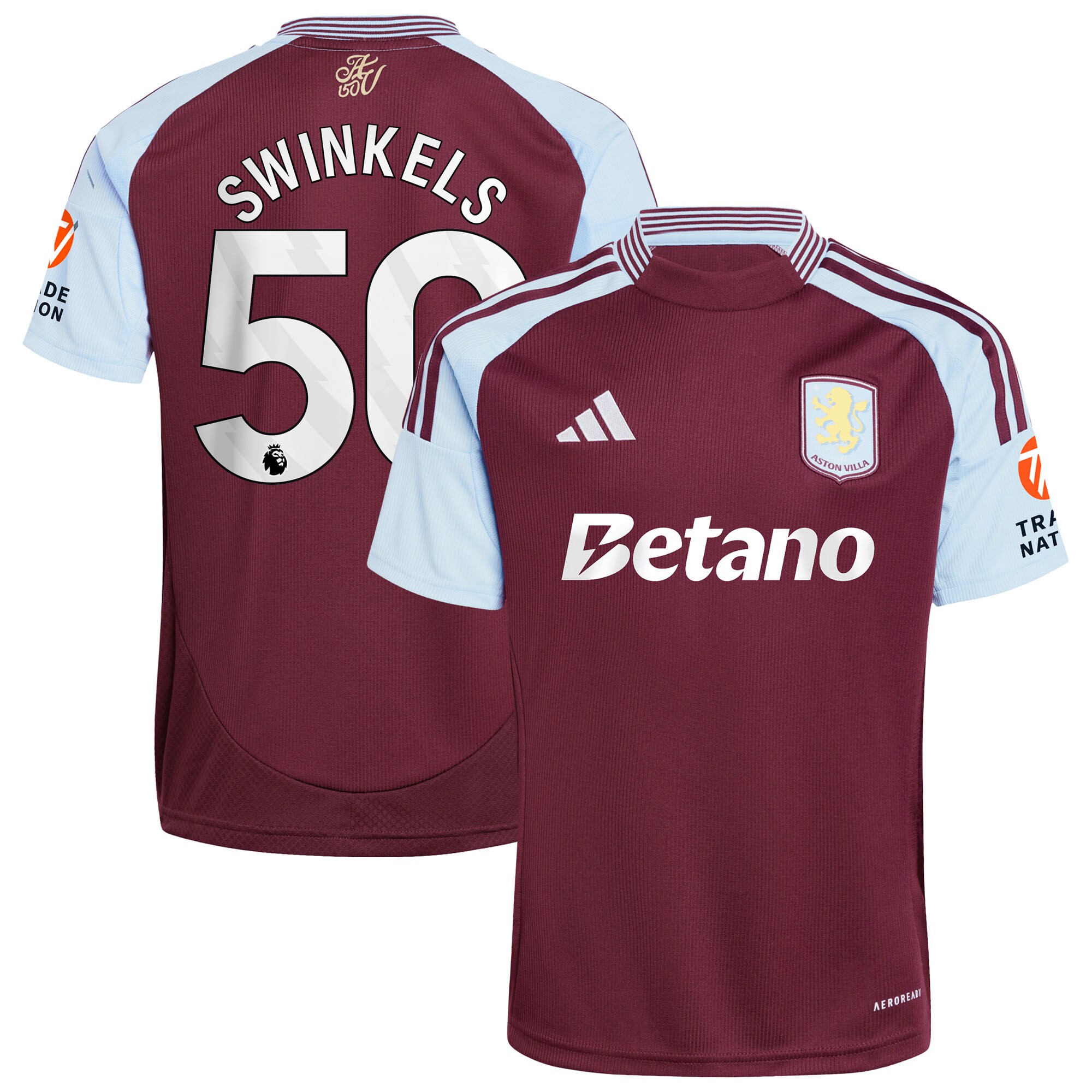 AVFC aston villa adidas home shirt 2024-25 with swinkels 50 printing Collection | Official Aston Villa Kits and Apparel