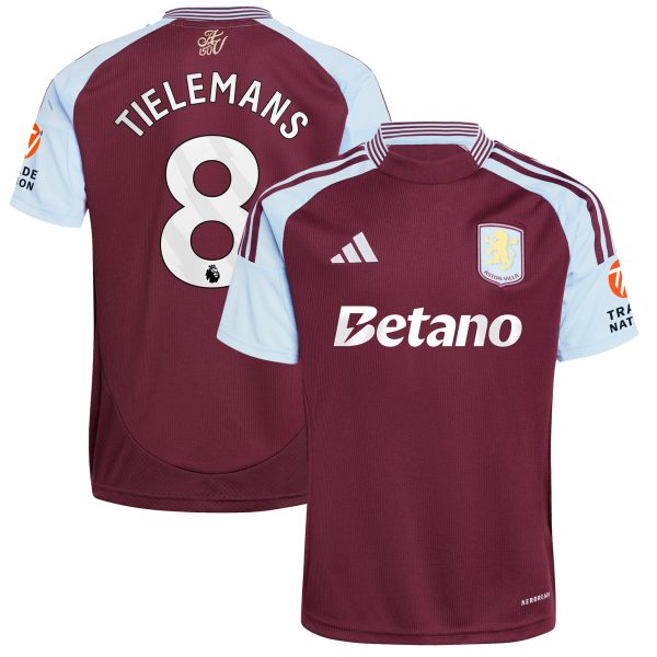AVFC aston villa adidas home shirt 2024-25 with tielemans 8 printing Collection | Official Aston Villa Kits and Apparel