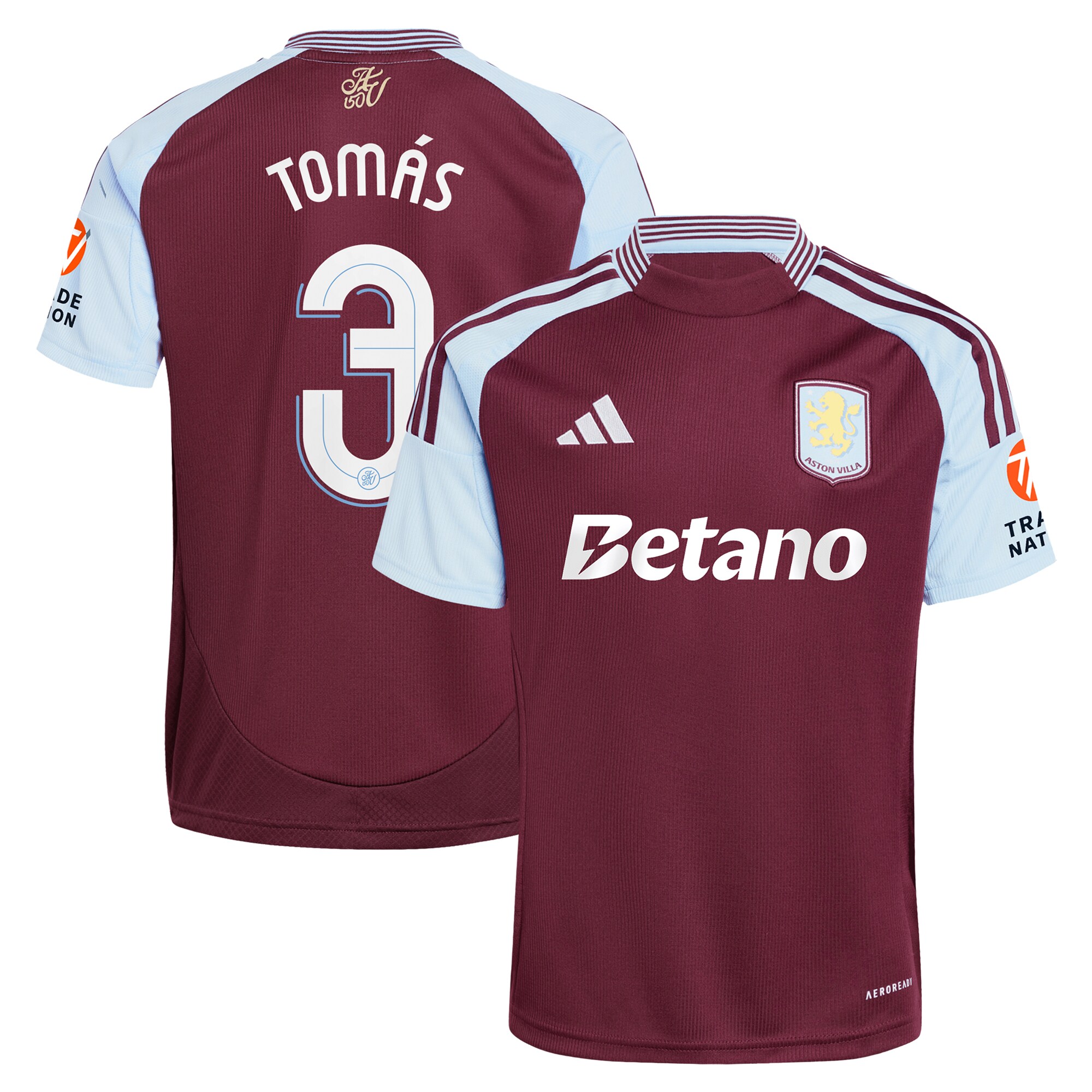 AVFC aston villa adidas home shirt 2024-25 with tomás 3 cup printing Collection | Official Aston Villa Kits and Apparel