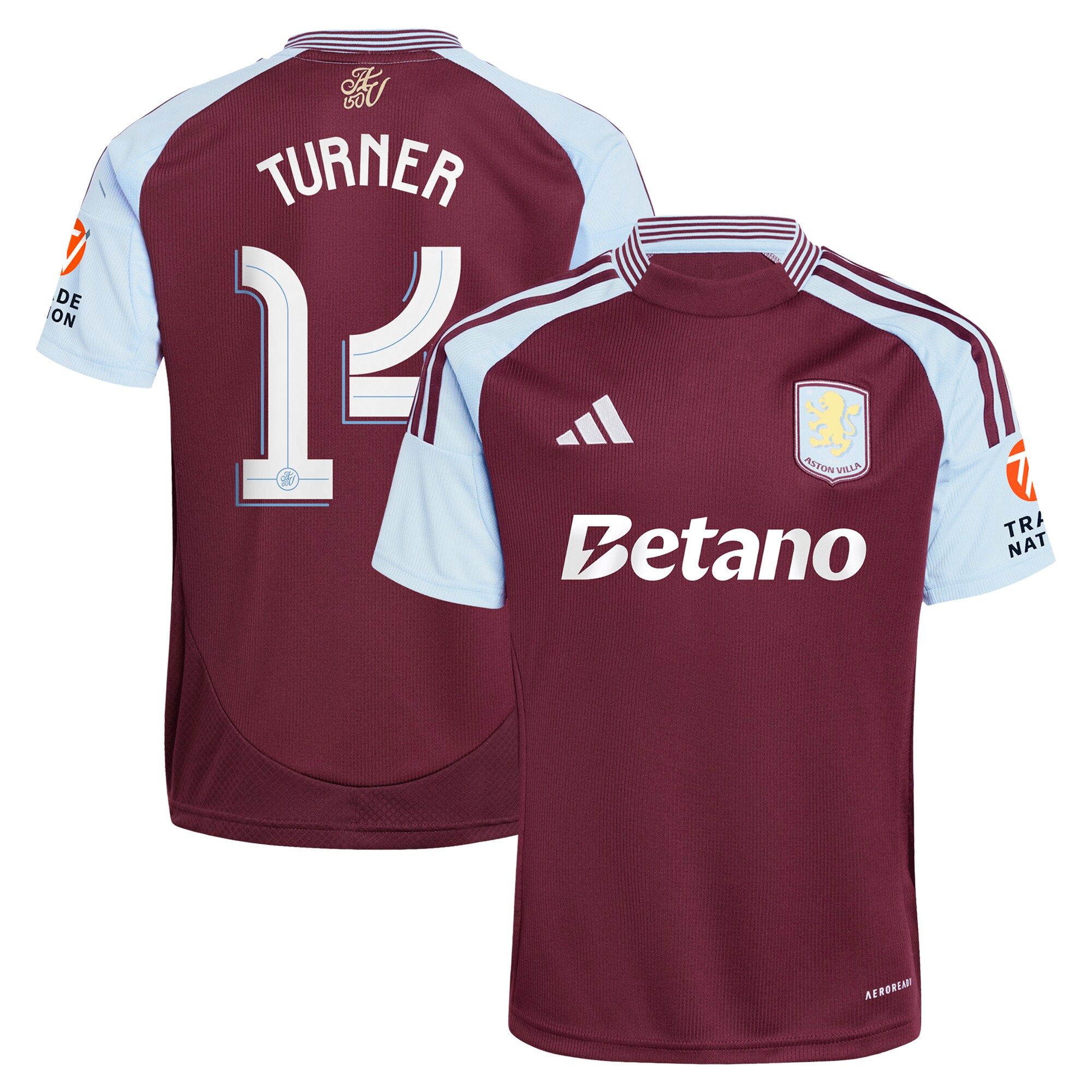 AVFC aston villa adidas home shirt 2024-25 with turner 14 cup printing Collection | Official Aston Villa Kits and Apparel