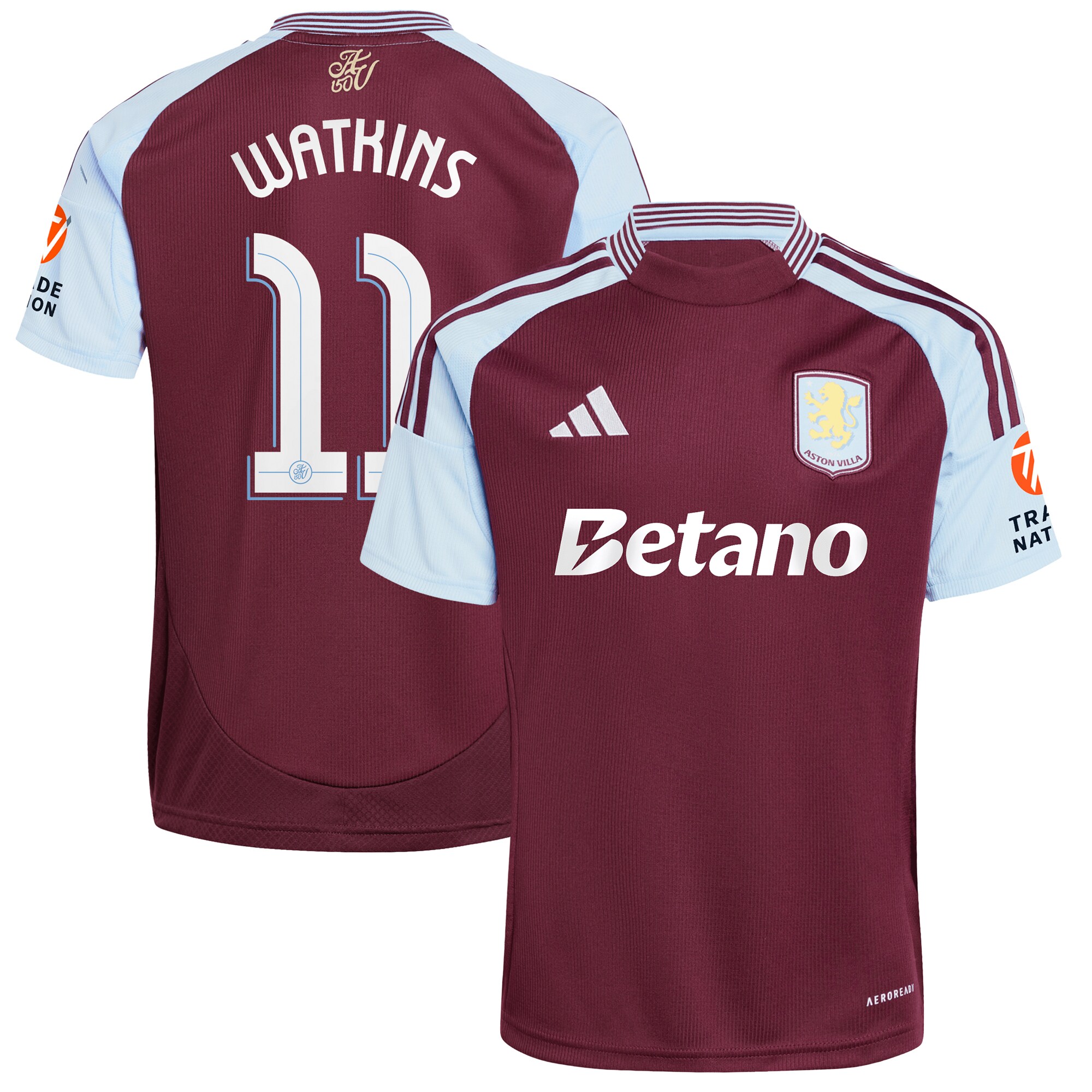 AVFC aston villa adidas home shirt 2024-25 with watkins 11 cup printing Collection | Official Aston Villa Kits and Apparel