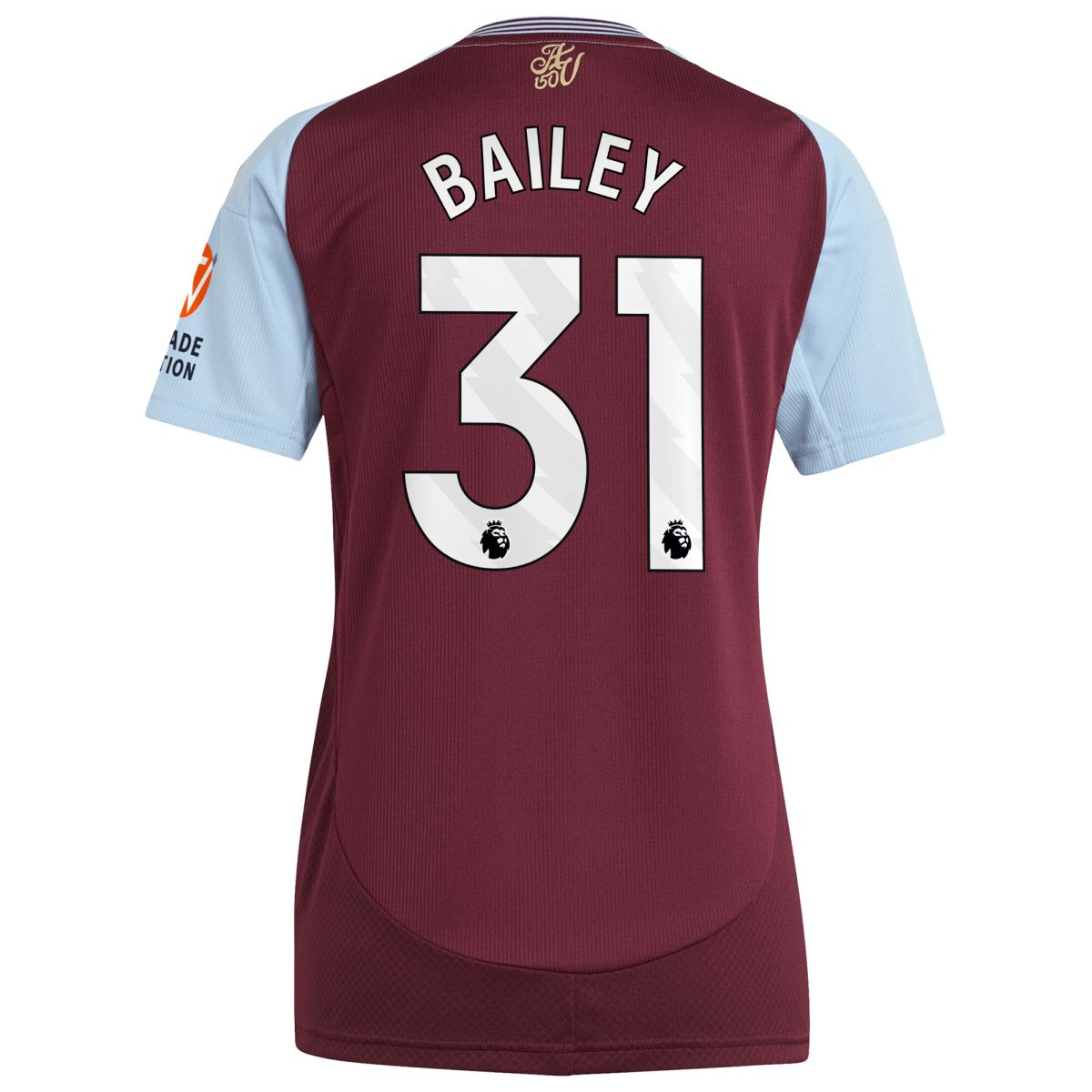 AVFC aston villa adidas home shirt 2024-25 – womens with bailey 31 printing Collection | Official Aston Villa Kits and Apparel
