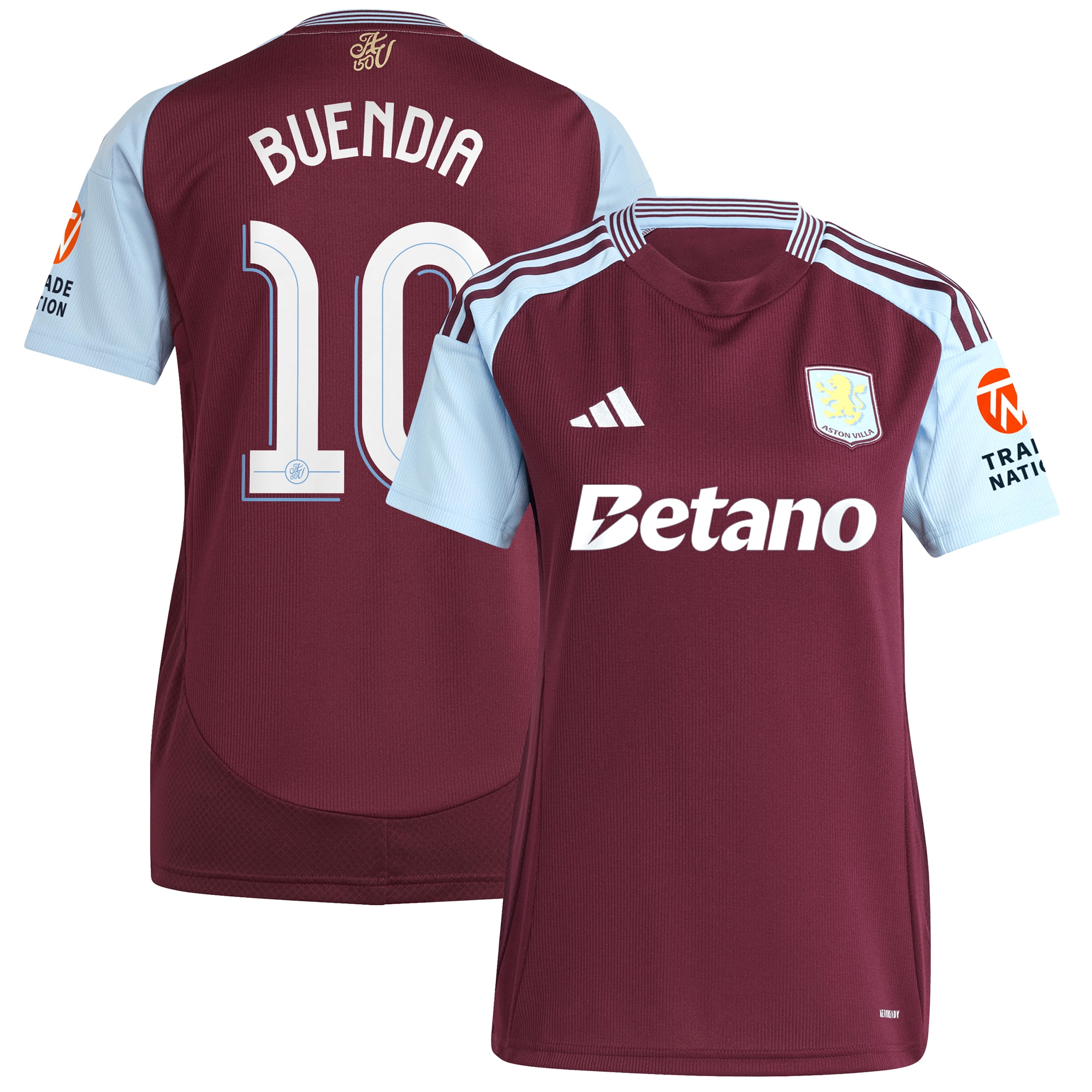 AVFC aston villa adidas home shirt 2024-25 – womens with buendia 10 cup printing Collection | Official Aston Villa Kits and Apparel