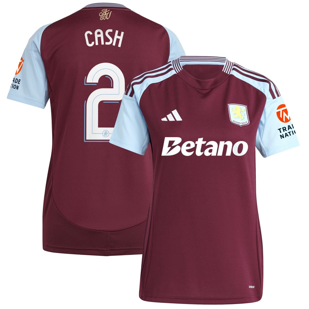 AVFC aston villa adidas home shirt 2024-25 – womens with cash 2 cup printing Collection | Official Aston Villa Kits and Apparel