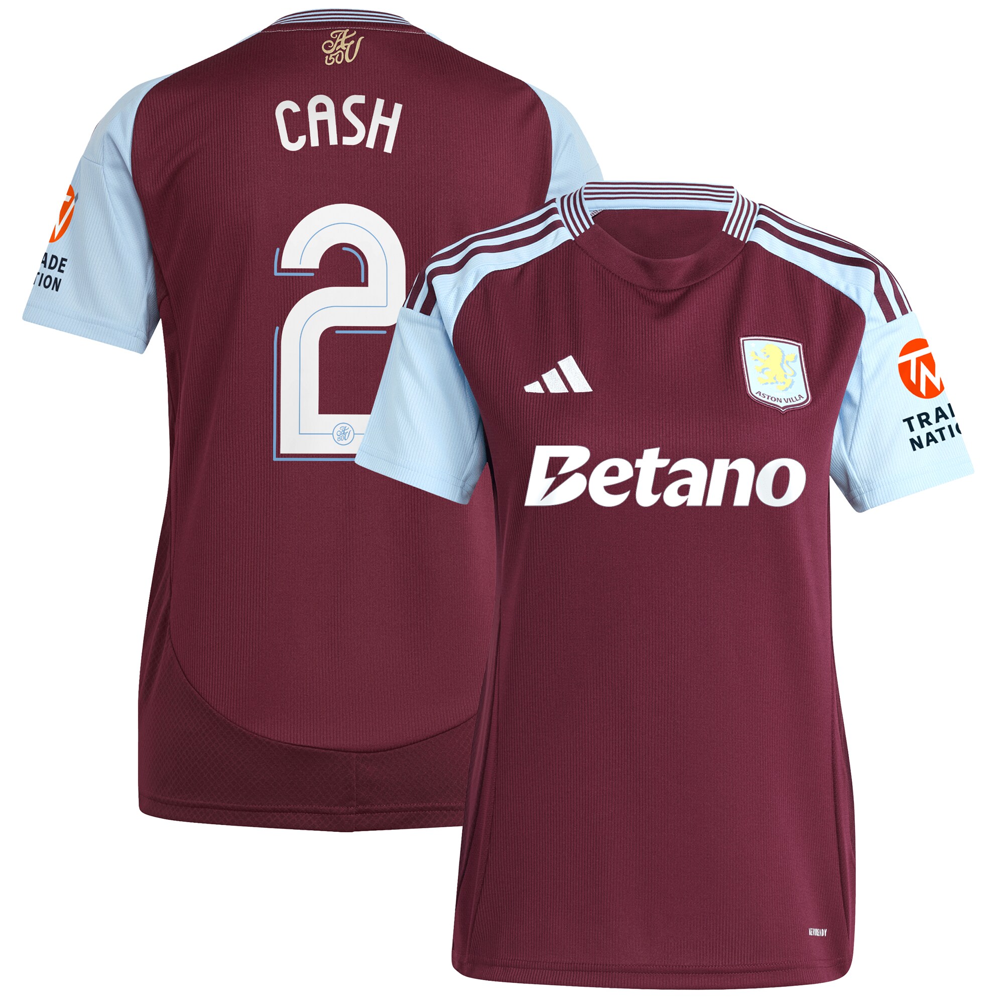 AVFC aston villa adidas home shirt 2024-25 – womens with cash 2 cup printing Collection | Official Aston Villa Kits and Apparel