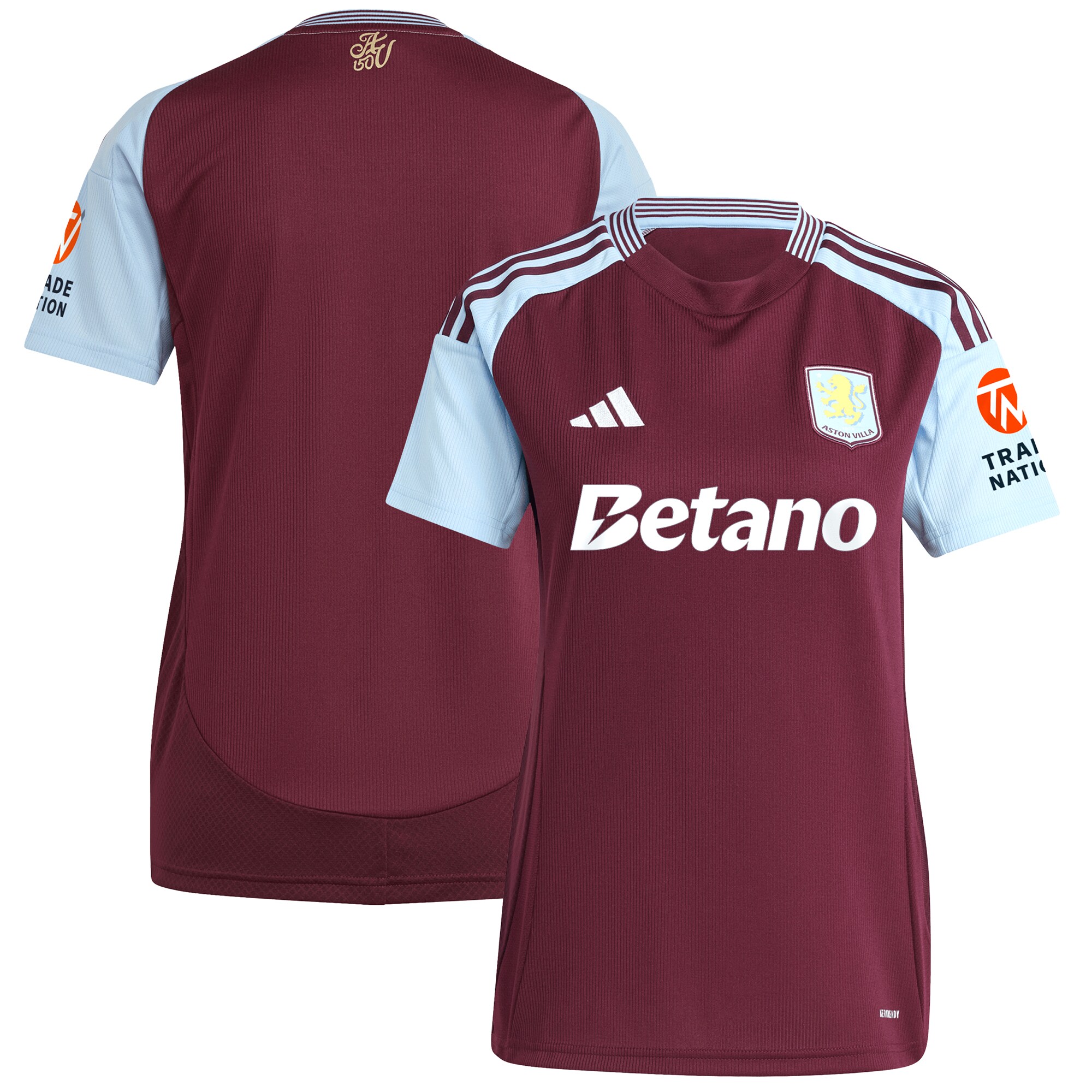 AVFC aston villa adidas home shirt 2024-25 – womens with custom printing Collection | Official Aston Villa Kits and Apparel