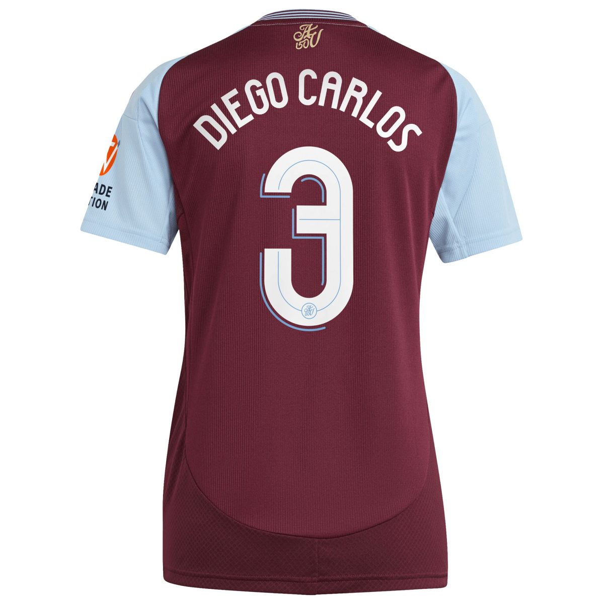 AVFC aston villa adidas home shirt 2024-25 – womens with diego carlos 3 cup printing Collection | Official Aston Villa Kits and Apparel