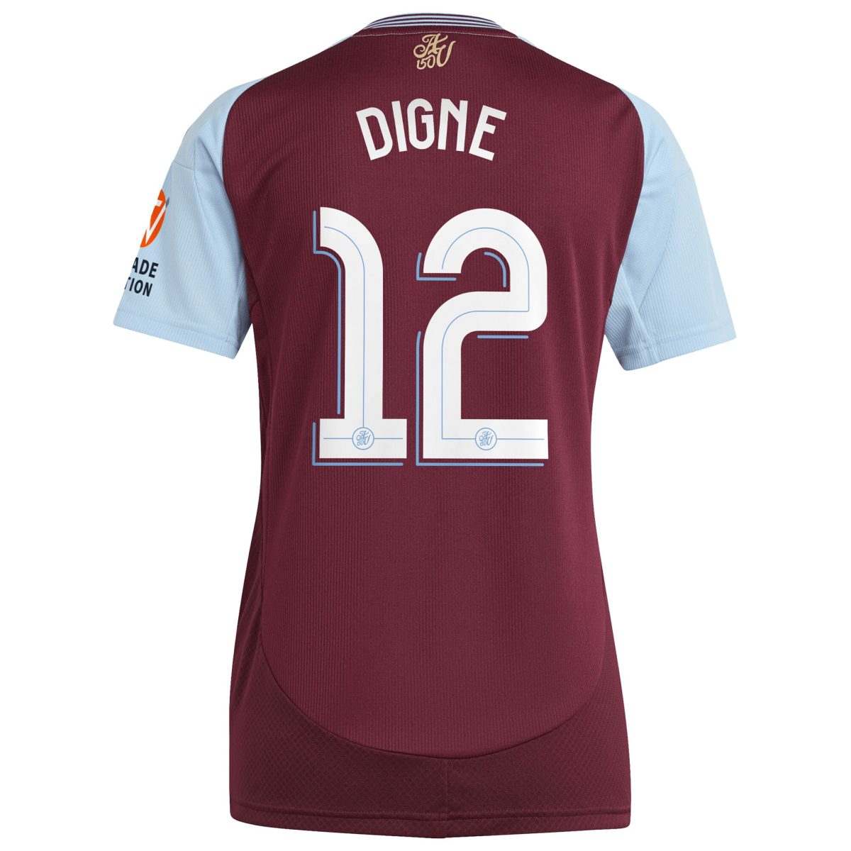 AVFC aston villa adidas home shirt 2024-25 – womens with digne 12 cup printing Collection | Official Aston Villa Kits and Apparel