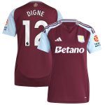 AVFC aston villa adidas home shirt 2024-25 – womens with digne 12 printing Collection | Official Aston Villa Kits and Apparel
