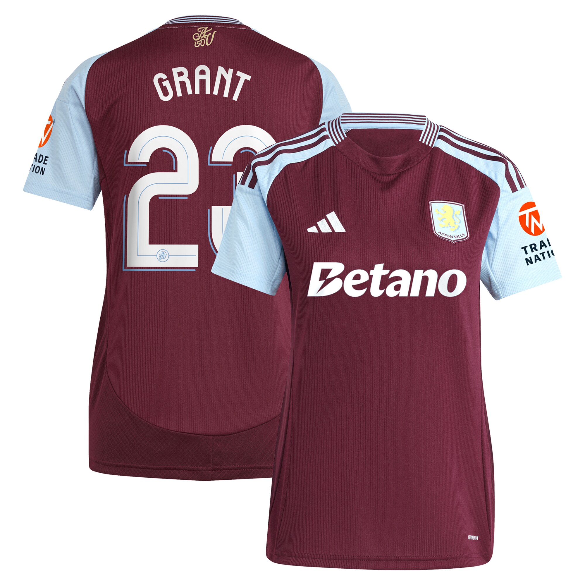 AVFC aston villa adidas home shirt 2024-25 – womens with grant 23 cup printing Collection | Official Aston Villa Kits and Apparel