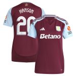 AVFC aston villa adidas home shirt 2024-25 – womens with hanson 20 cup printing Collection | Official Aston Villa Kits and Apparel