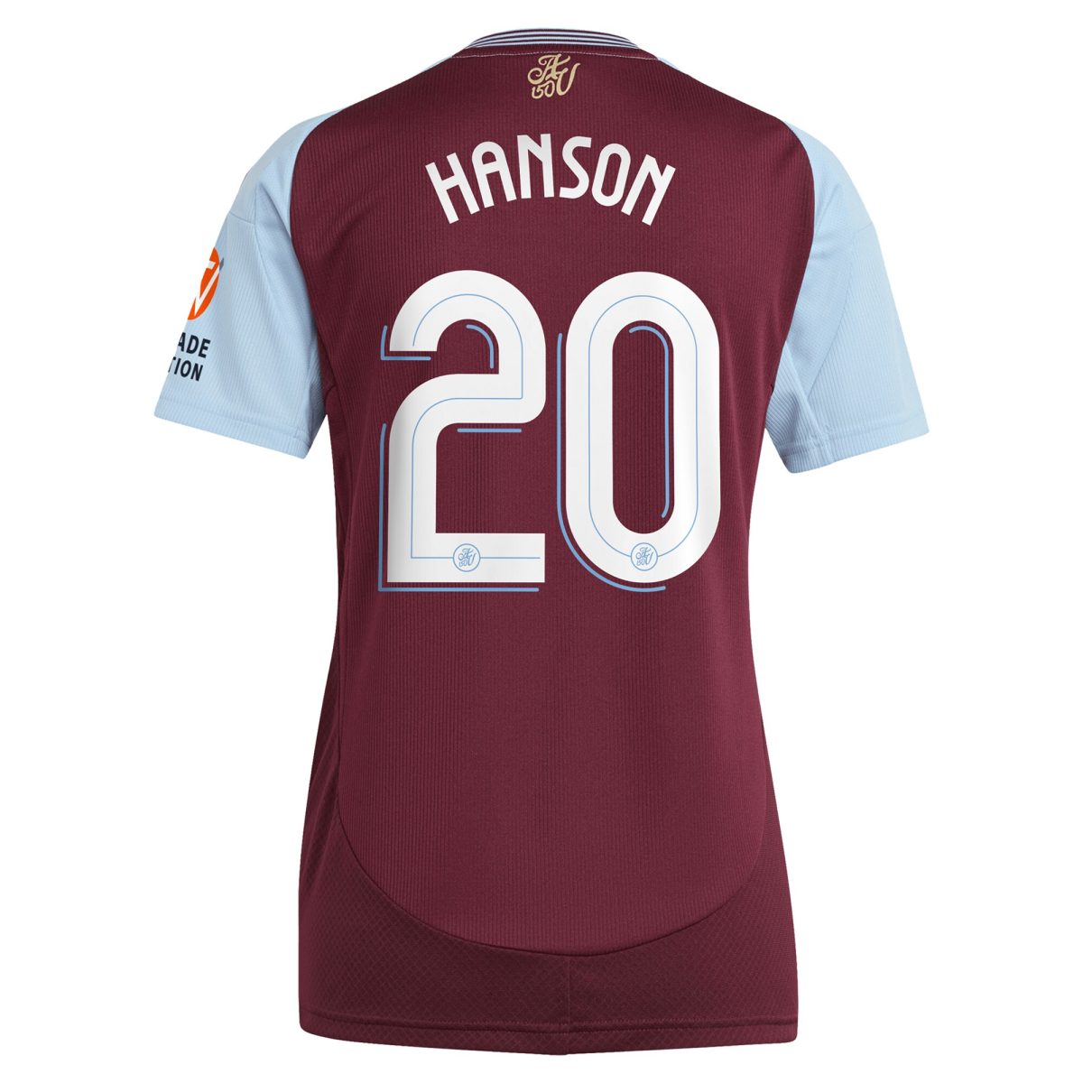 AVFC aston villa adidas home shirt 2024-25 – womens with hanson 20 cup printing Collection | Official Aston Villa Kits and Apparel