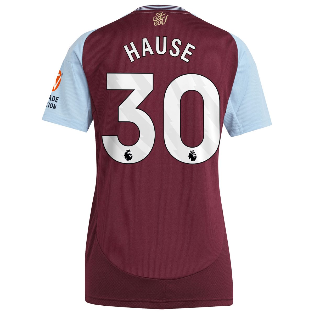 AVFC aston villa adidas home shirt 2024-25 – womens with hause 30 printing Collection | Official Aston Villa Kits and Apparel