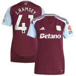 AVFC aston villa adidas home shirt 2024-25 – womens with j. ramsey 41 printing Collection | Official Aston Villa Kits and Apparel