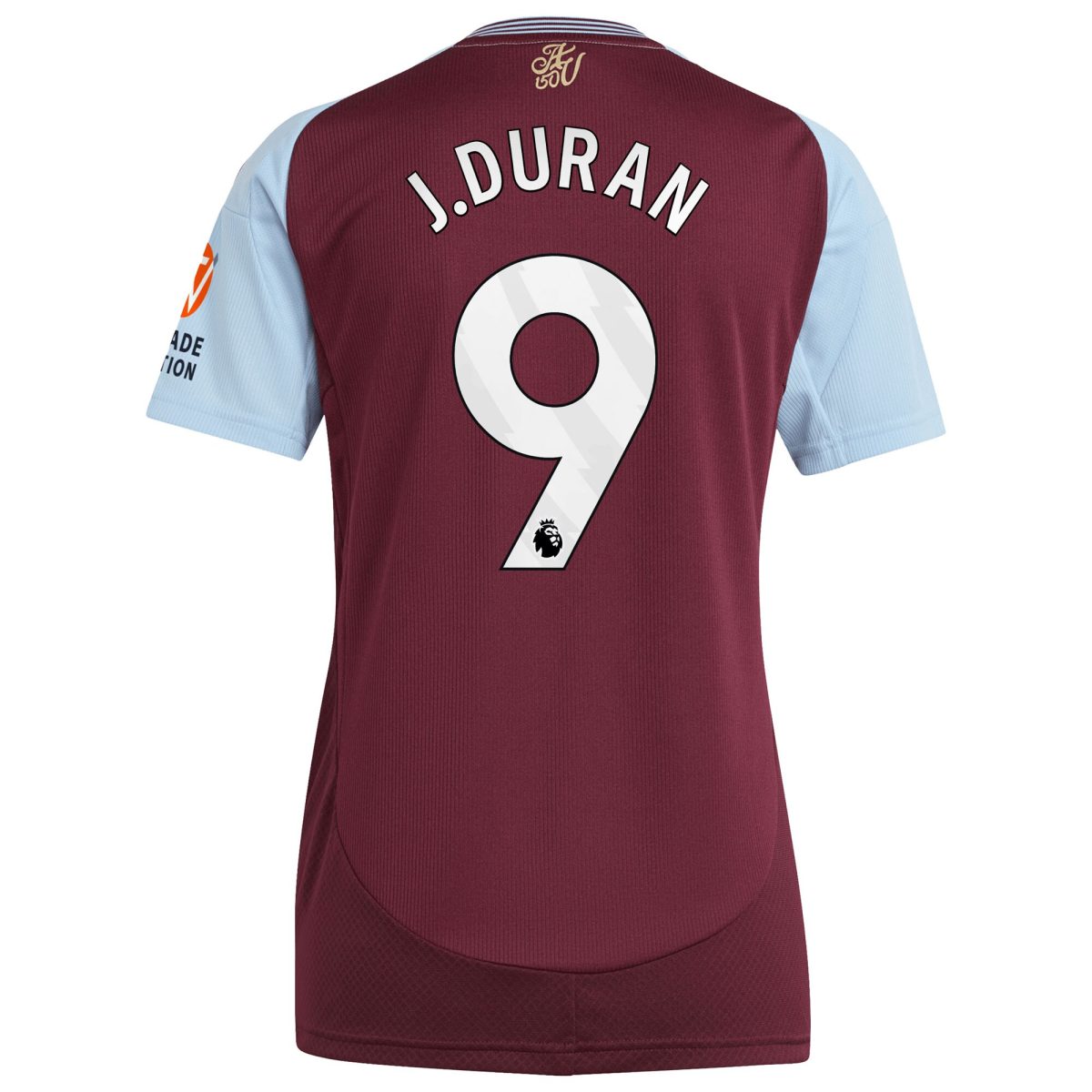 AVFC aston villa adidas home shirt 2024-25 – womens with j.duran 9 printing Collection | Official Aston Villa Kits and Apparel