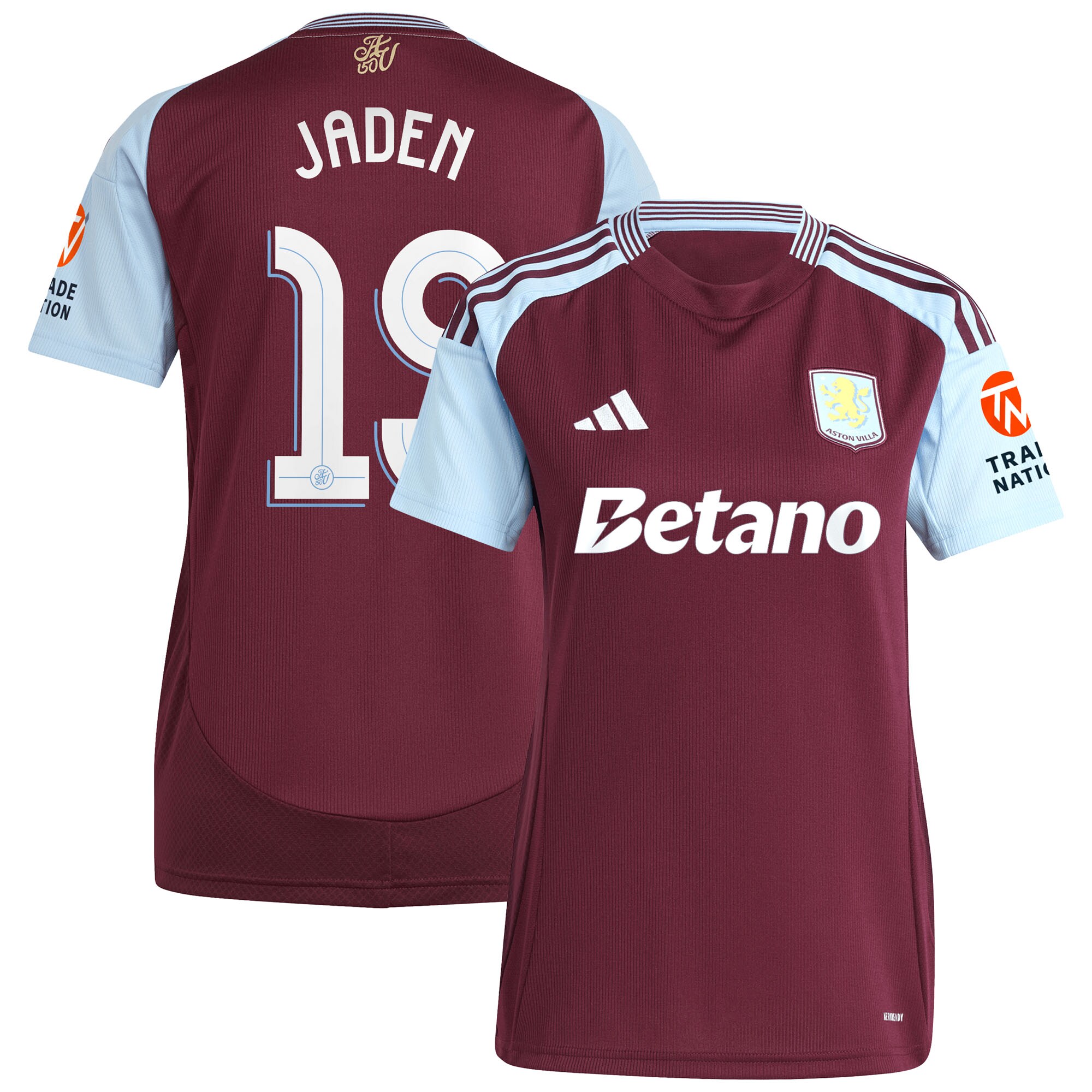 AVFC aston villa adidas home shirt 2024-25 – womens with jaden 19 cup printing Collection | Official Aston Villa Kits and Apparel
