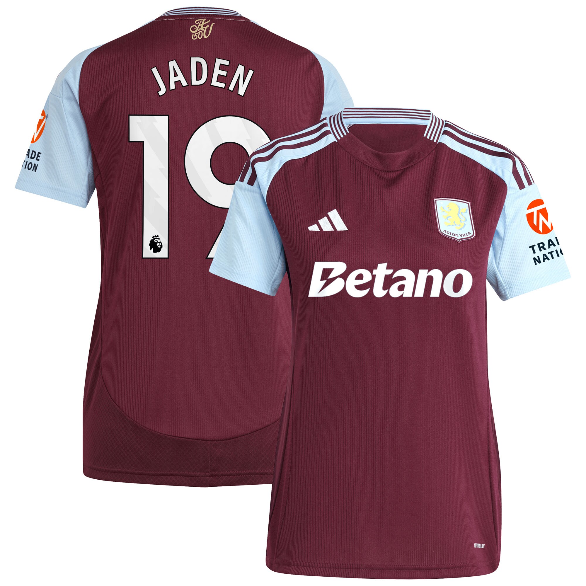 AVFC aston villa adidas home shirt 2024-25 – womens with jaden 19 printing Collection | Official Aston Villa Kits and Apparel