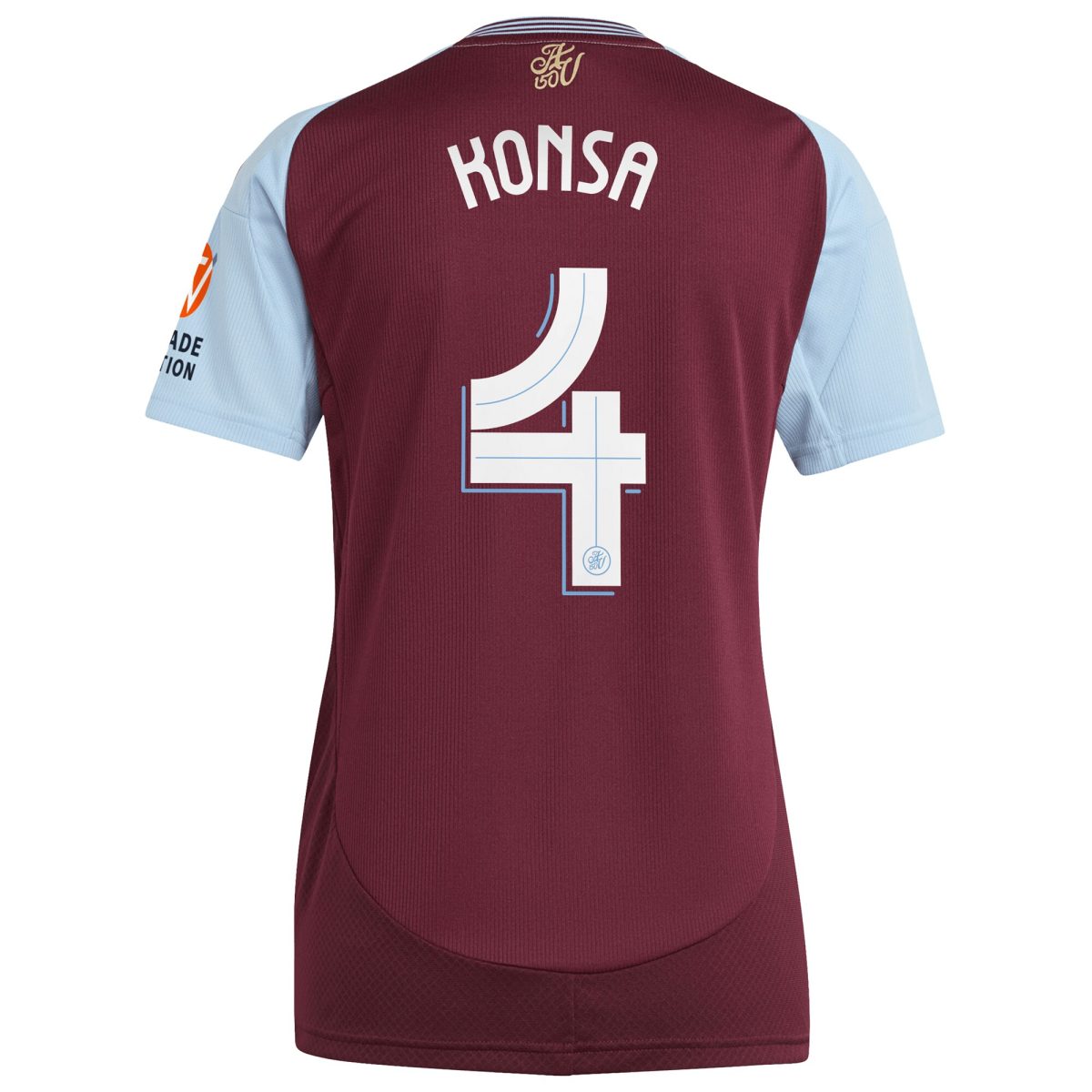 AVFC aston villa adidas home shirt 2024-25 – womens with konsa 4 cup printing Collection | Official Aston Villa Kits and Apparel