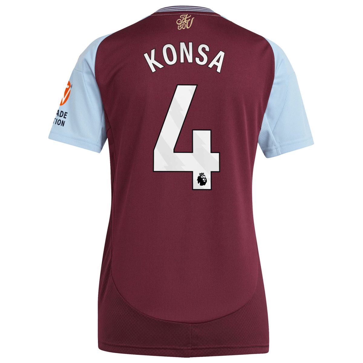 AVFC aston villa adidas home shirt 2024-25 – womens with konsa 4 printing Collection | Official Aston Villa Kits and Apparel