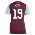 AVFC aston villa adidas home shirt 2024-25 – womens with leon 19 cup printing Collection | Official Aston Villa Kits and Apparel