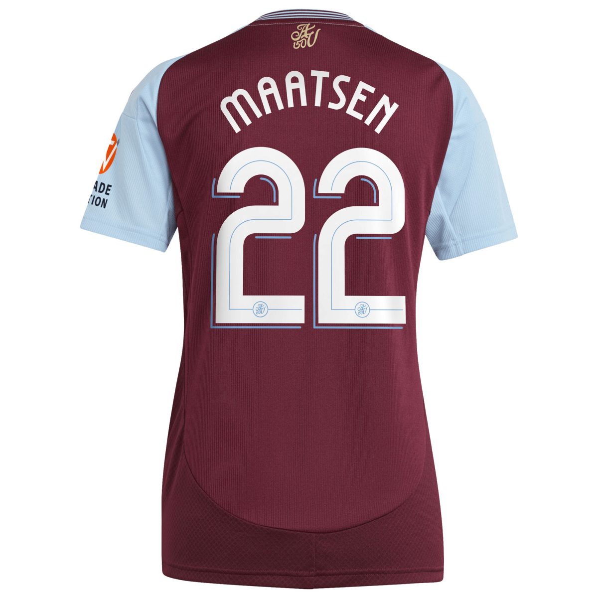 AVFC aston villa adidas home shirt 2024-25 – womens with maatsen 22 cup printing Collection | Official Aston Villa Kits and Apparel