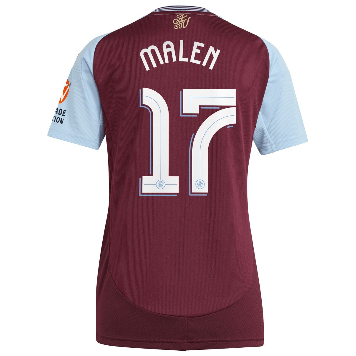 AVFC aston villa adidas home shirt 2024-25 – womens with malen 17 cup printing Collection | Official Aston Villa Kits and Apparel