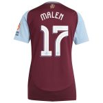 AVFC aston villa adidas home shirt 2024-25 – womens with malen 17 cup printing Collection | Official Aston Villa Kits and Apparel