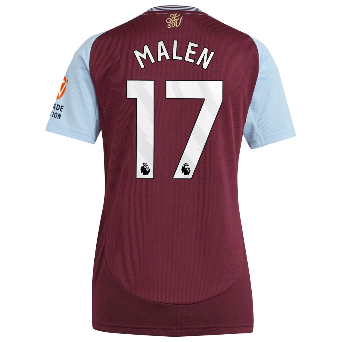 AVFC aston villa adidas home shirt 2024-25 – womens with malen 17 printing Collection | Official Aston Villa Kits and Apparel