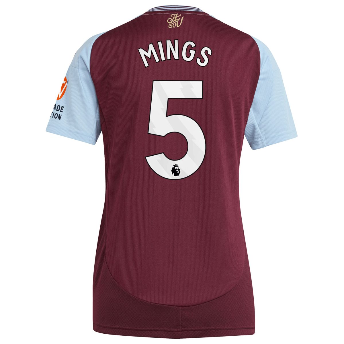 AVFC aston villa adidas home shirt 2024-25 – womens with mings 5 printing Collection | Official Aston Villa Kits and Apparel