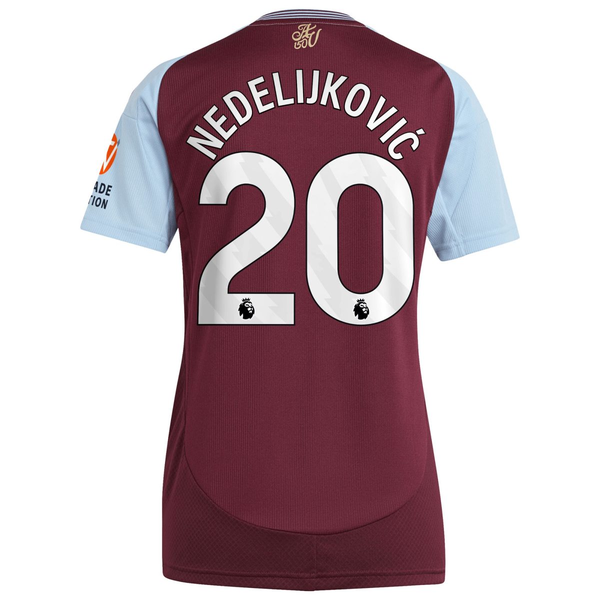 AVFC aston villa adidas home shirt 2024-25 – womens with nedeljković 20 printing Collection | Official Aston Villa Kits and Apparel