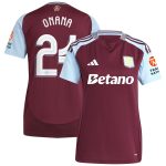 AVFC aston villa adidas home shirt 2024-25 – womens with onana 24 cup printing Collection | Official Aston Villa Kits and Apparel