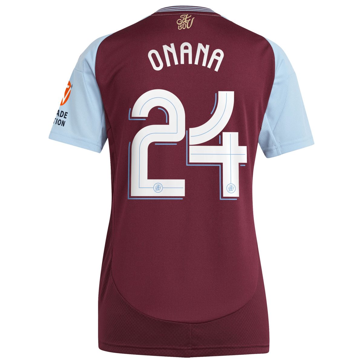 AVFC aston villa adidas home shirt 2024-25 – womens with onana 24 cup printing Collection | Official Aston Villa Kits and Apparel