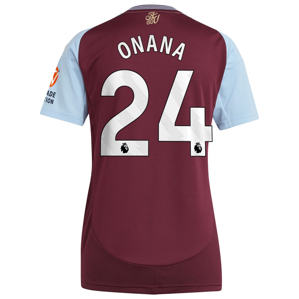 AVFC aston villa adidas home shirt 2024-25 – womens with onana 24 printing Collection | Official Aston Villa Kits and Apparel