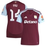 AVFC aston villa adidas home shirt 2024-25 – womens with pau 14 cup printing Collection | Official Aston Villa Kits and Apparel