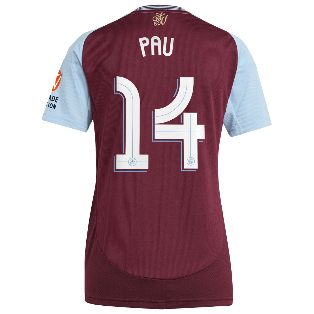 AVFC aston villa adidas home shirt 2024-25 – womens with pau 14 cup printing Collection | Official Aston Villa Kits and Apparel