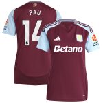 AVFC aston villa adidas home shirt 2024-25 – womens with pau 14 printing Collection | Official Aston Villa Kits and Apparel