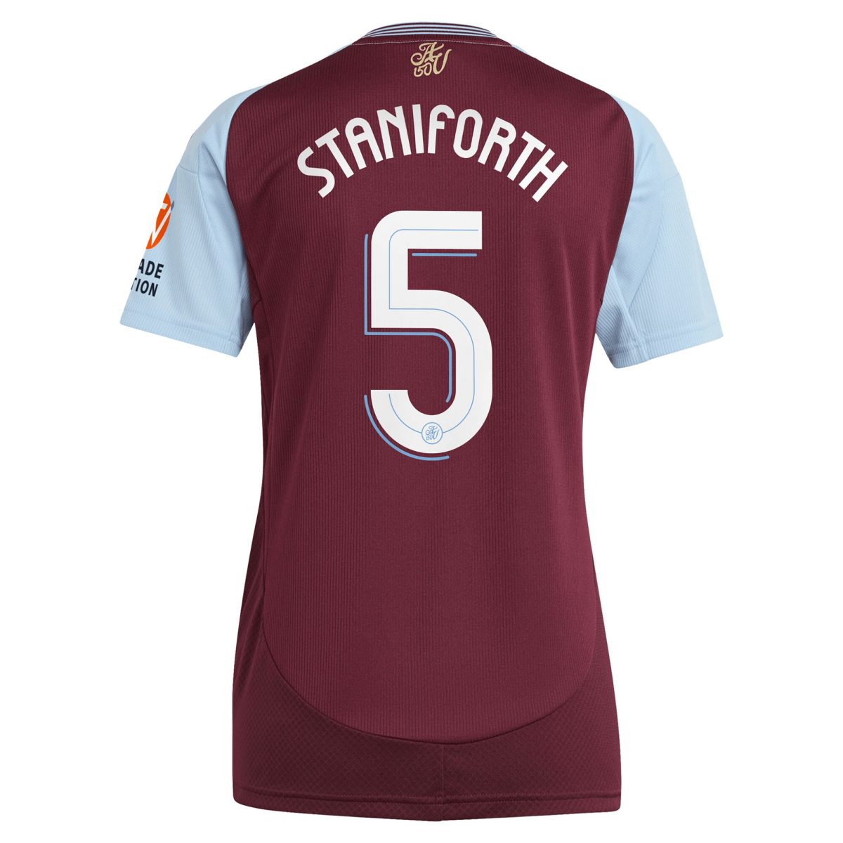 AVFC aston villa adidas home shirt 2024-25 – womens with staniforth 5 cup printing Collection | Official Aston Villa Kits and Apparel