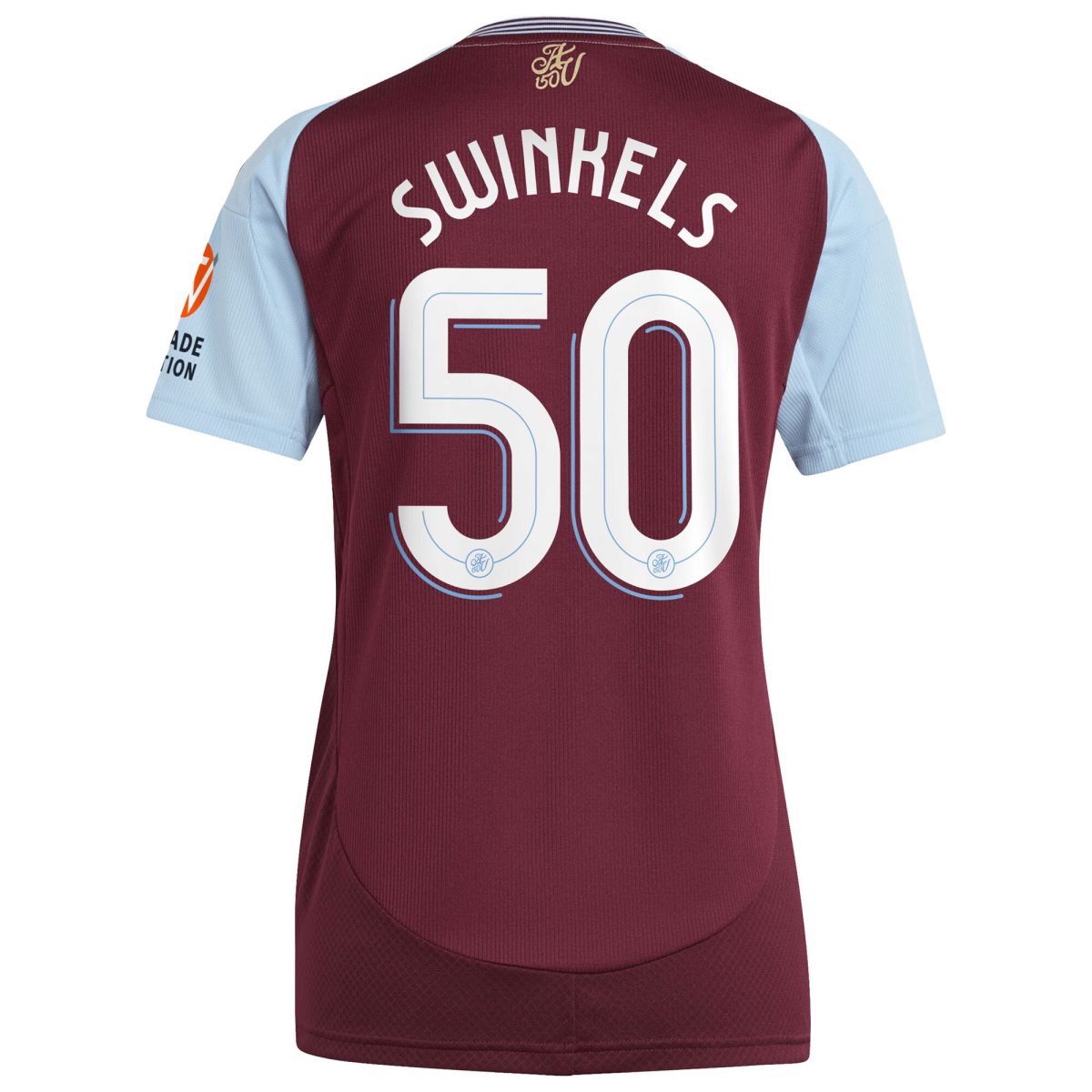 AVFC aston villa adidas home shirt 2024-25 – womens with swinkels 50 cup printing Collection | Official Aston Villa Kits and Apparel