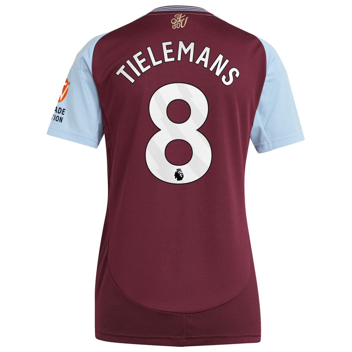AVFC aston villa adidas home shirt 2024-25 – womens with tielemans 8 printing Collection | Official Aston Villa Kits and Apparel