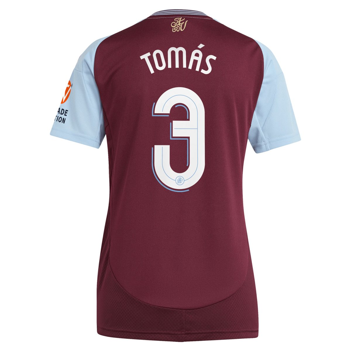AVFC aston villa adidas home shirt 2024-25 – womens with tomás 3 cup printing Collection | Official Aston Villa Kits and Apparel