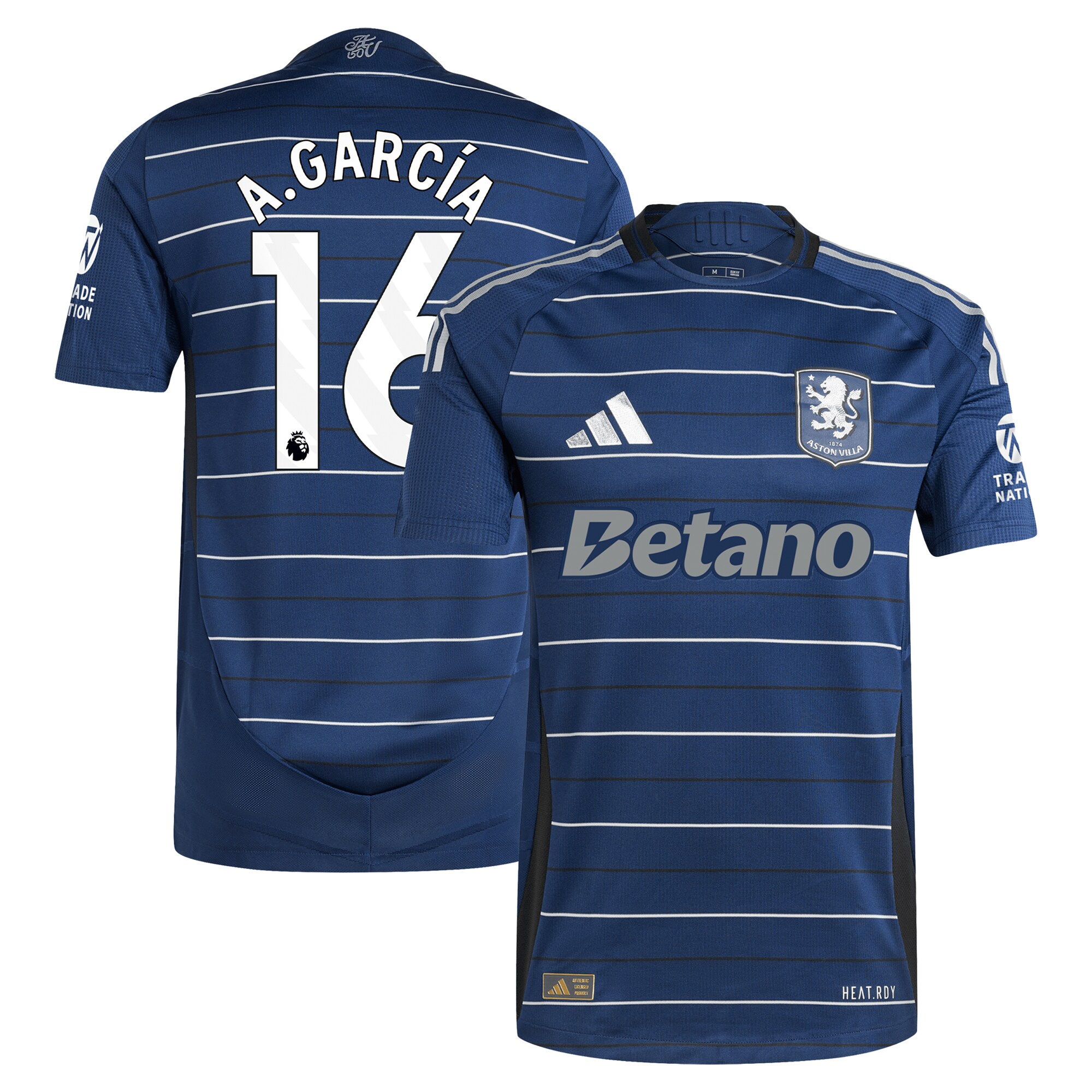 AVFC aston villa adidas third authentic shirt 2024-25 with a.garcía 16 printing Collection | Official Aston Villa Kits and Apparel