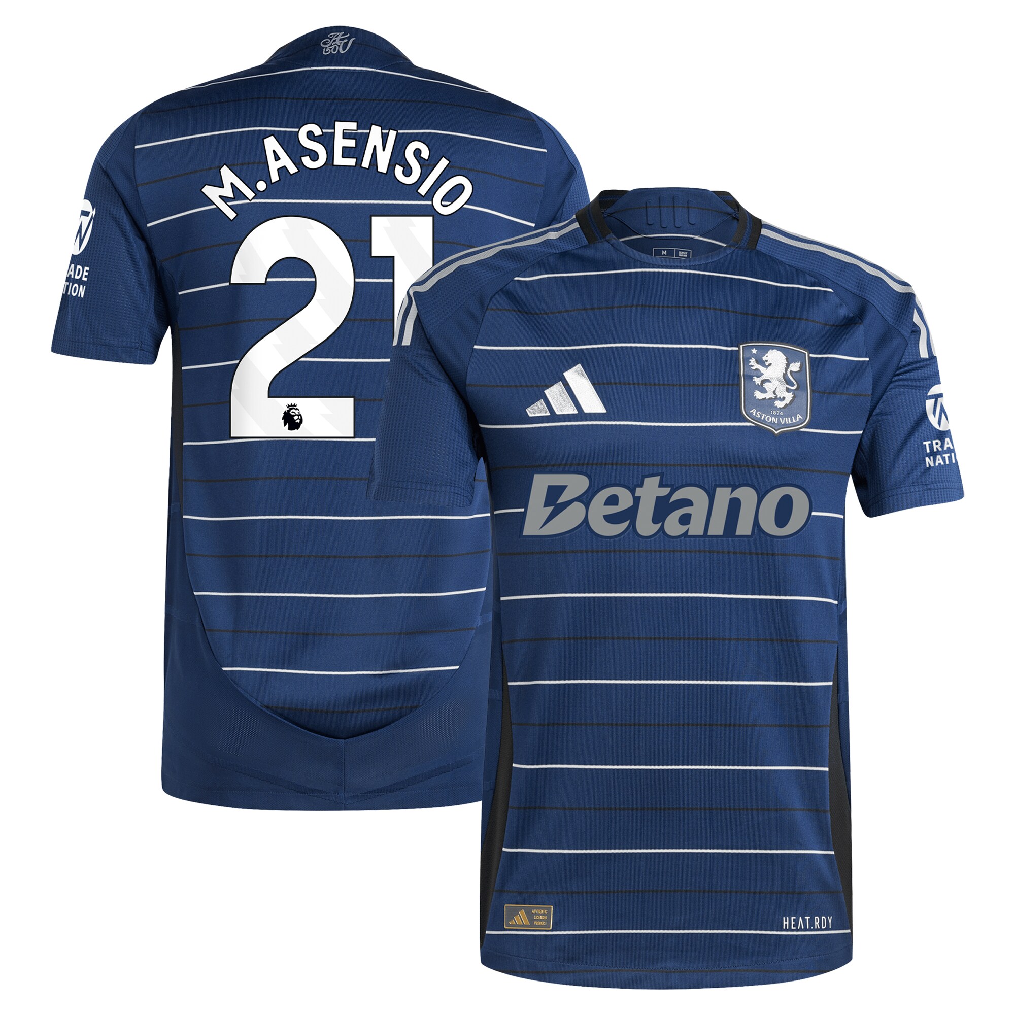 AVFC aston villa adidas third authentic shirt 2024-25 with m.asensio 21 printing Collection | Official Aston Villa Kits and Apparel