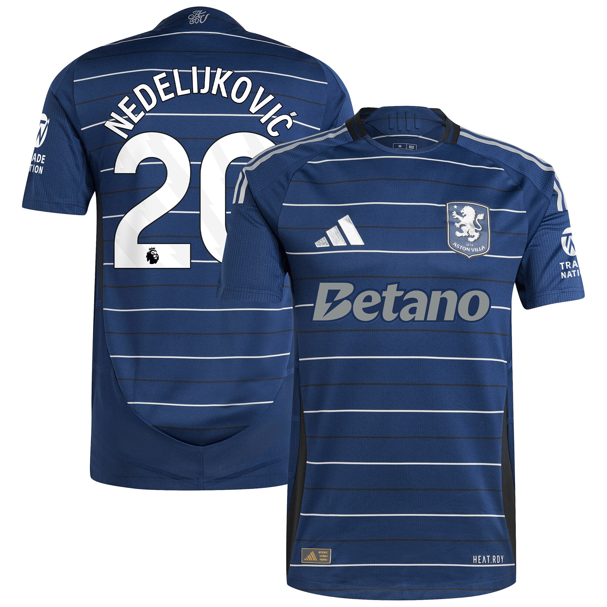 AVFC aston villa adidas third authentic shirt 2024-25 with nedeljković 20 printing Collection | Official Aston Villa Kits and Apparel