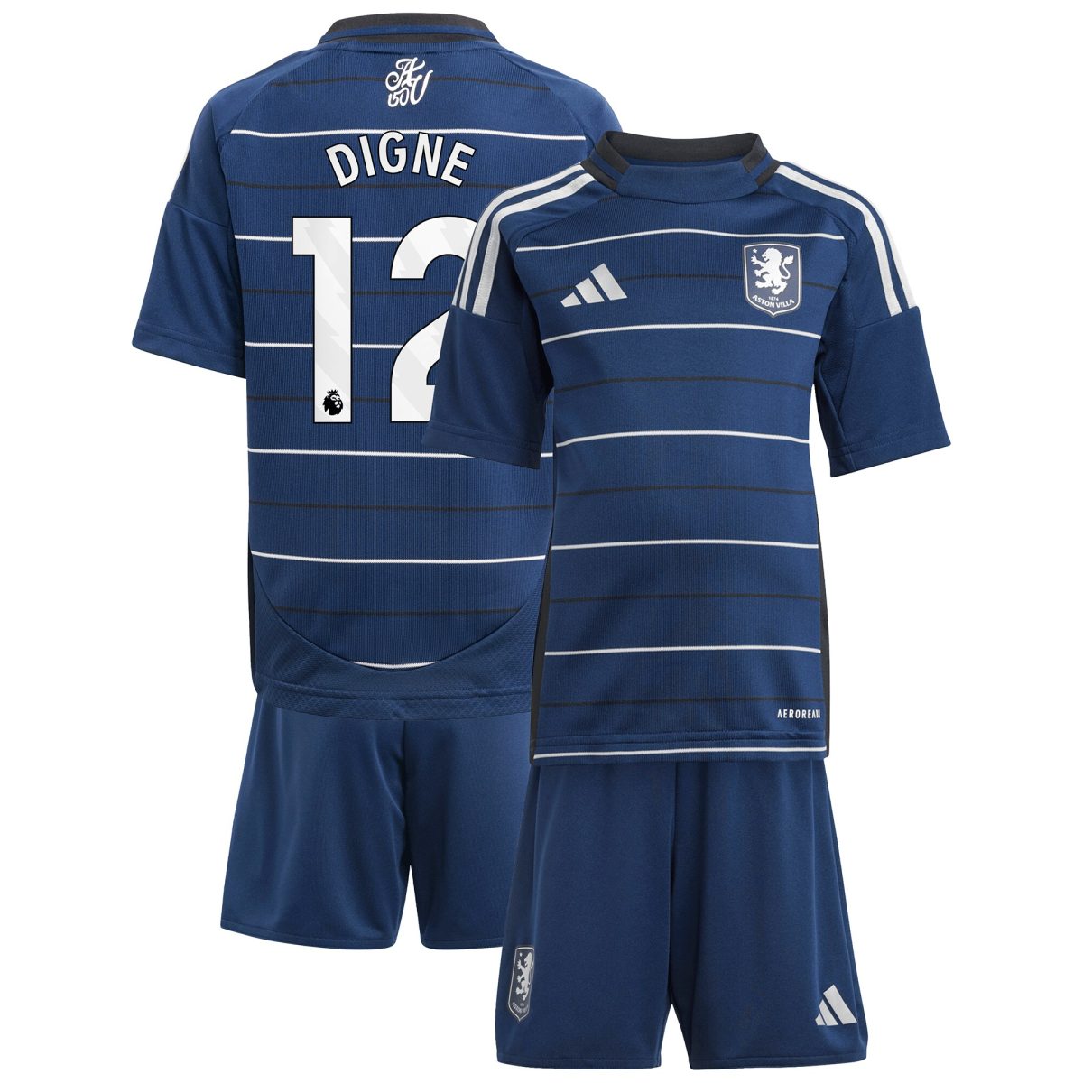 AVFC aston villa adidas third minikit 2024-25 with digne 12 printing Collection | Official Aston Villa Kits and Apparel