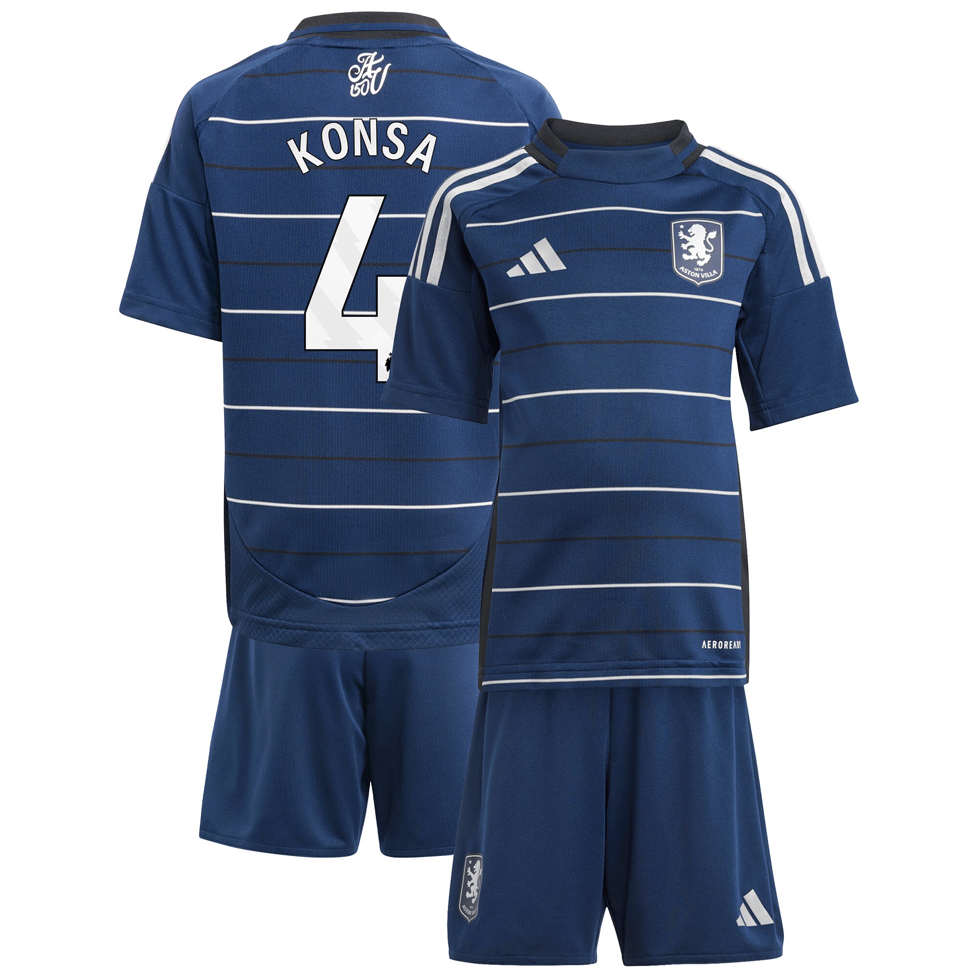 AVFC aston villa adidas third minikit 2024-25 with konsa 4 printing Collection | Official Aston Villa Kits and Apparel